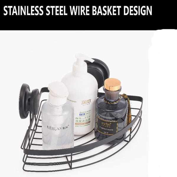 Carla Home 2 Pack Round Corner Shower Caddy Shelf Basket Rack With Premium Vacuum Suction Cup No Drilling For Bathroom And Kitchen Bath Caddies & Tray