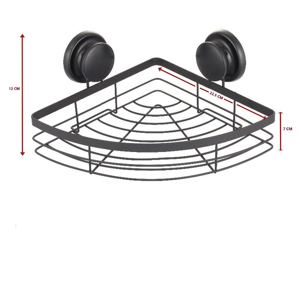 Carla Home 2 Pack Round Corner Shower Caddy Shelf Basket Rack With Premium Vacuum Suction Cup No Drilling For Bathroom And Kitchen Bath Caddies & Tray