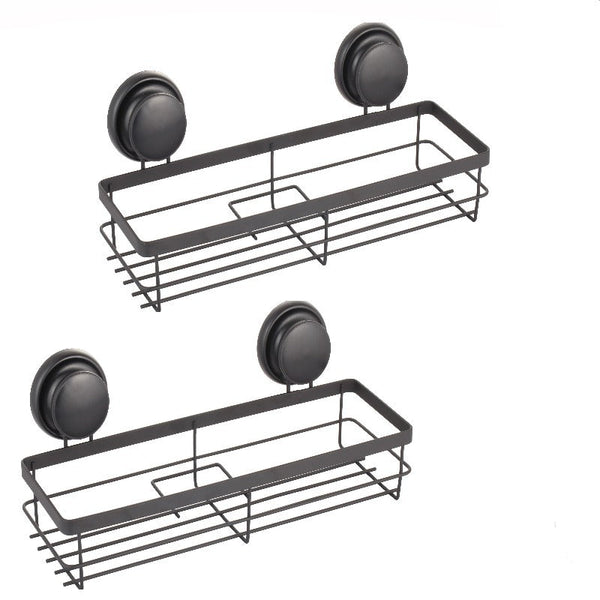 Carla Home 2 Pack Rectangular Corner Shower Caddy Shelf Basket Rack With Premium Vacuum Suction Cup No Drilling For Bathroom And Kitchen Bath Caddies