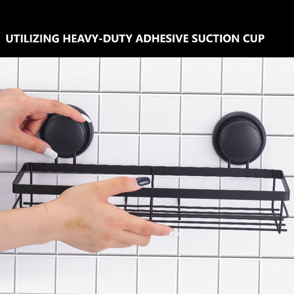 Carla Home 2 Pack Rectangular Corner Shower Caddy Shelf Basket Rack With Premium Vacuum Suction Cup No Drilling For Bathroom And Kitchen Bath Caddies