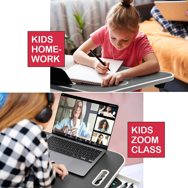 Carla Home Laptop Bed Desk With Storage And Foldable Legs For Adults Kids & Office Laptop Desks