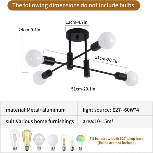 Vikus Mid Chandelier Modern 4 Light Chandeliers & Ceiling Fixtures
