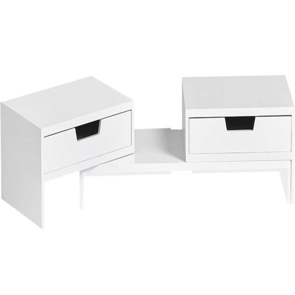White Monitor Stand With Drawers Monitor Mounts & Stands