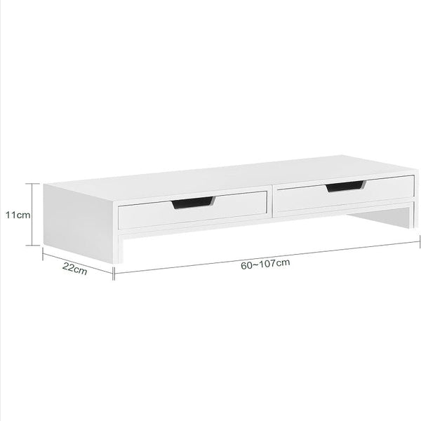 White Monitor Stand With Drawers Monitor Mounts & Stands