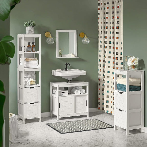 Freestanding Cabinet 2 Drawers Shelf Cupboard Cabinets & Cupboards
