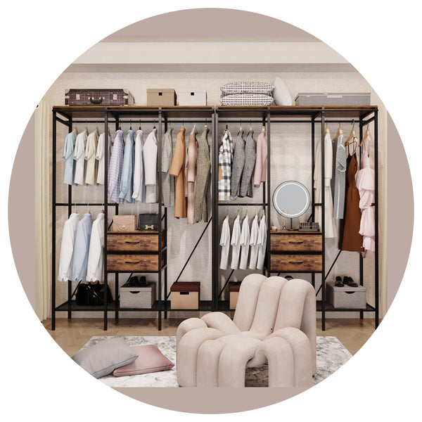 Xxl Heavy Duty Wardrobe Closet With Shelf Drawer And Rack Wardrobes