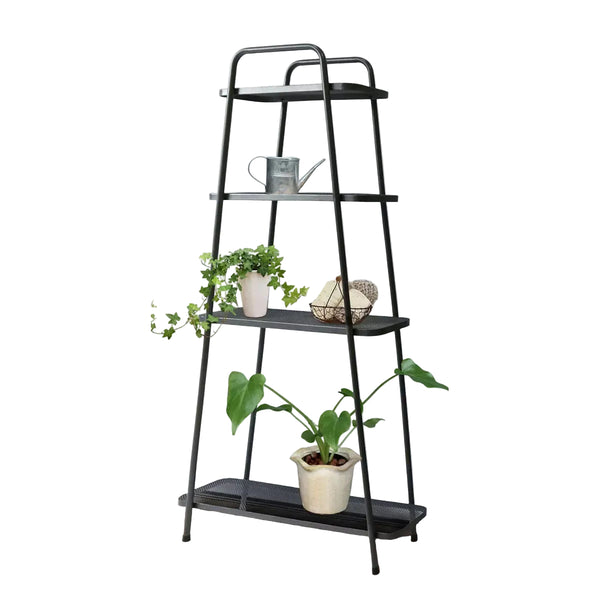 Takasho 4 Tier Modern Plant Stand Black Plant Stands