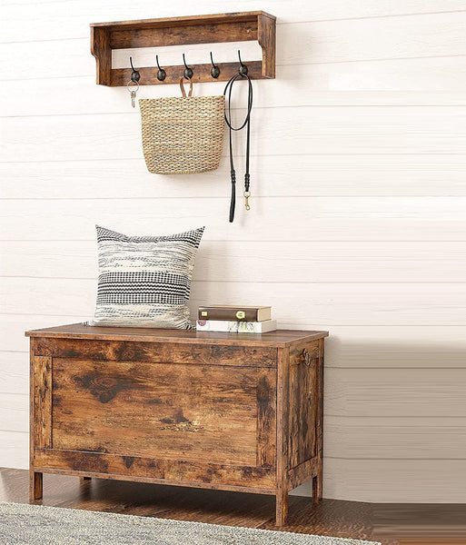 Sturdy Entryway Storage Bench With Safety Hinge Benches Bar Stools
