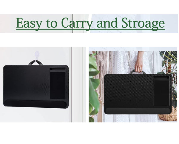 Laptop Desk With Device Ledge Mouse Pad And Phone Holder For Home Office (Black 43Cm) Laptop Desks