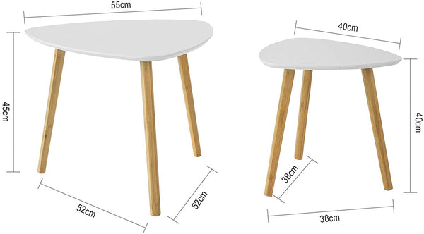 Set Of 2 White Side Nesting Tables Side Tables