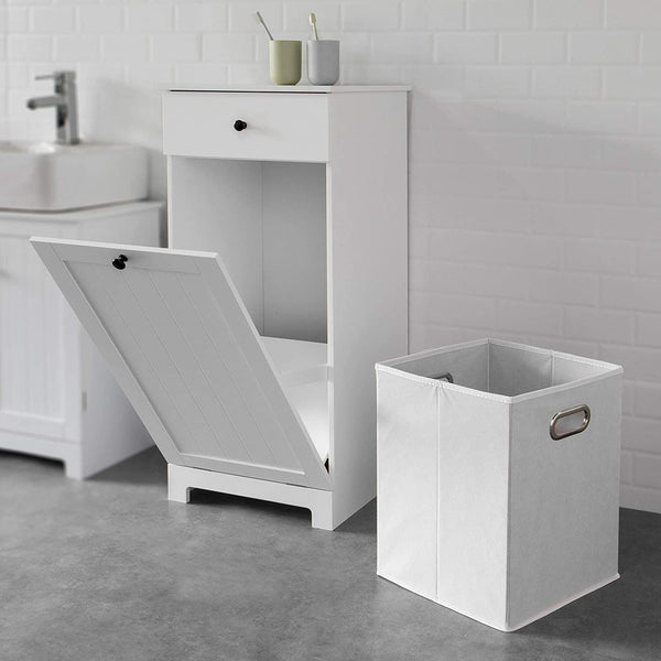 White Bathroom Cabinet With Laundry Basket And Drawer Bathroom Cabinets