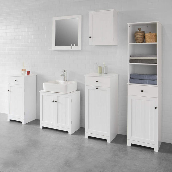 White Bathroom Cabinet With Laundry Basket And Drawer Bathroom Cabinets
