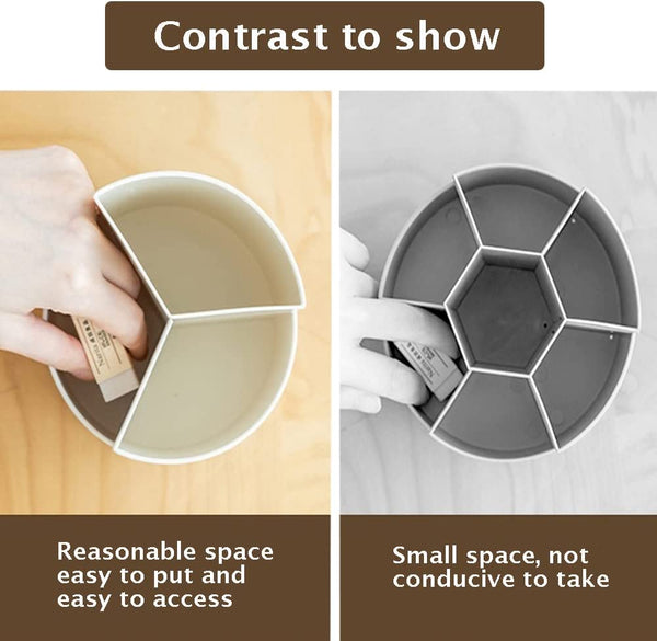 360 Degree Rotating Multi Functional Pen Holder With Separate Layer For Office Desk Organiser (White) Pen Holders