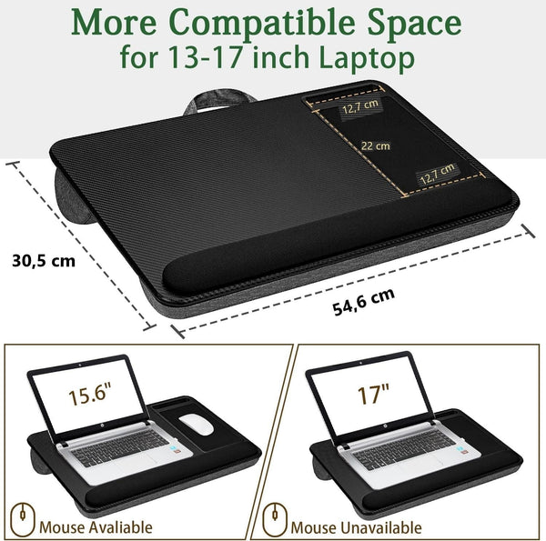 Laptop Desk With Device Ledge Mouse Pad And Phone Holder For Home Office (Silver 40Cm) Stands Holders & Car Mounts