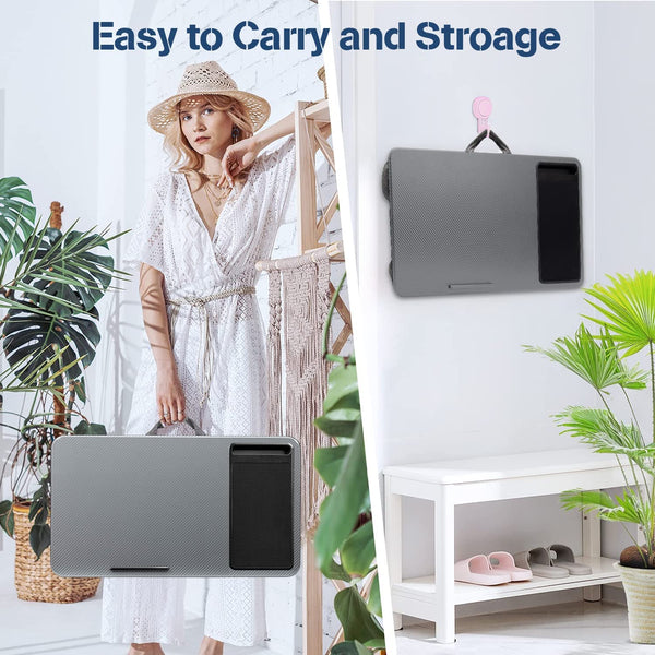 Laptop Desk With Device Ledge Mouse Pad And Phone Holder For Home Office (Silver 40Cm) Stands Holders & Car Mounts