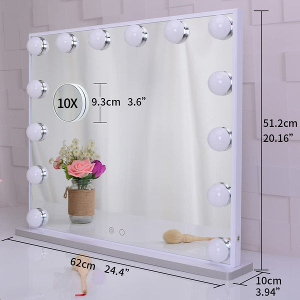 Hollywood Makeup Vanity Mirror With Led Lights And Detachable 10X Magnification (White 62 51 Cm) Toner Cartridges