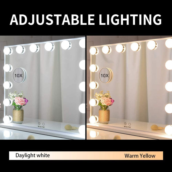Hollywood Makeup Vanity Mirror With Led Lights And Detachable 10X Magnification (White 62 51 Cm) Toner Cartridges