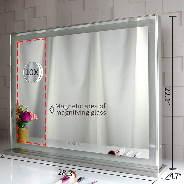 Hollywood Led Makeup Mirror With Smart Touch Control And 3 Colors Dimmable Light (72 X 56 Cm) Makeup Mirrors