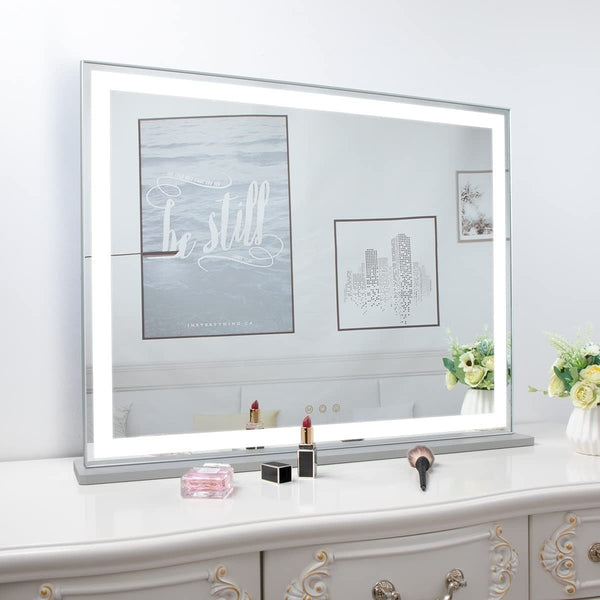 Hollywood Led Makeup Mirror With Smart Touch Control And 3 Colors Dimmable Light (72 X 56 Cm) Makeup Mirrors