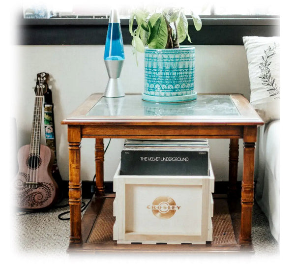 Crosley Twin Pack Vinyl Lp Record Storage Crate Natural Wood Storage Boxes