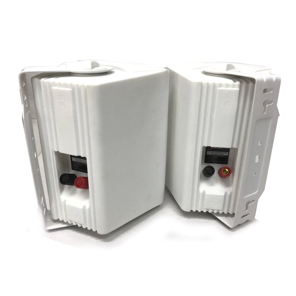 Home Speakers & Subwoofers New Audioline Indoor Outdoor Speaker Pair 3 Way 4\" Bookshelf Wall / Ceiling Mount