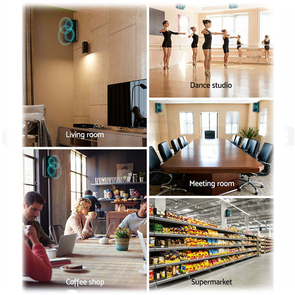 New Audioline Indoor Outdoor Pair 3 Way 4\" Bookshelf Wall / Ceiling Mount Home Speakers & Subwoofers