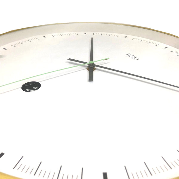 Toki Metta Brushed Gold Silent Sweep Second Wall Clock Date 40Cm Wall Clocks