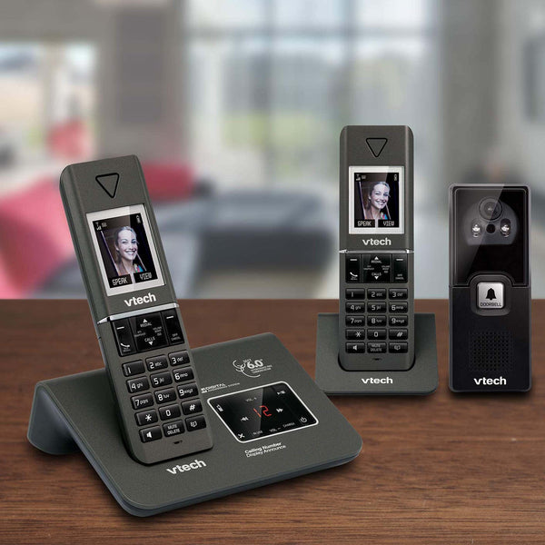 Vtech 15951 Twin Dect 6.0 Cordless Home Phone W Video Doorbell Answering Machine Cordless Telephones