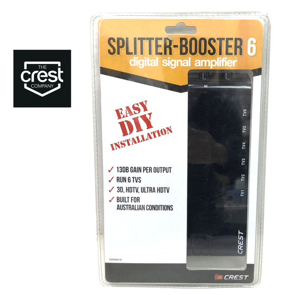 Crest Uhf Vhf Digital Tv Signal Splitter Distributor 6 Outputs Audio/Video Transmitters