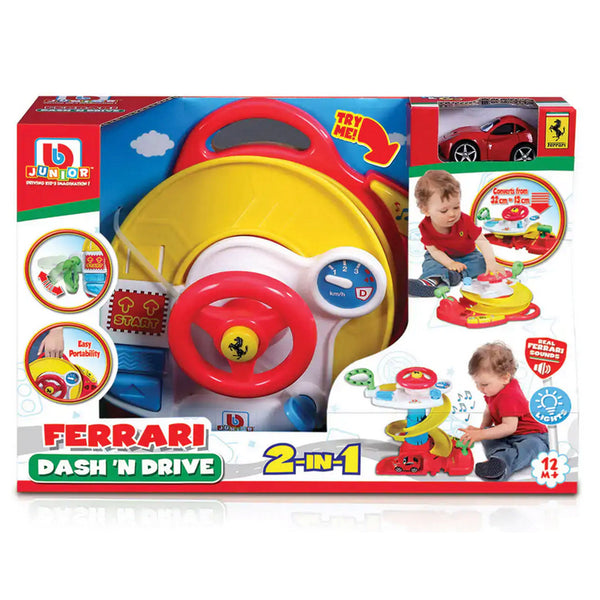 Bburago Junior Ferrari Dash 2 In 1 Driving Tower With Car Features Dimensions Imagination Play Set Toys