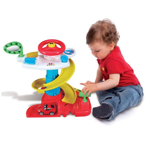 Bburago Junior Ferrari Dash 2 In 1 Driving Tower With Car Features Dimensions Imagination Play Set Toys