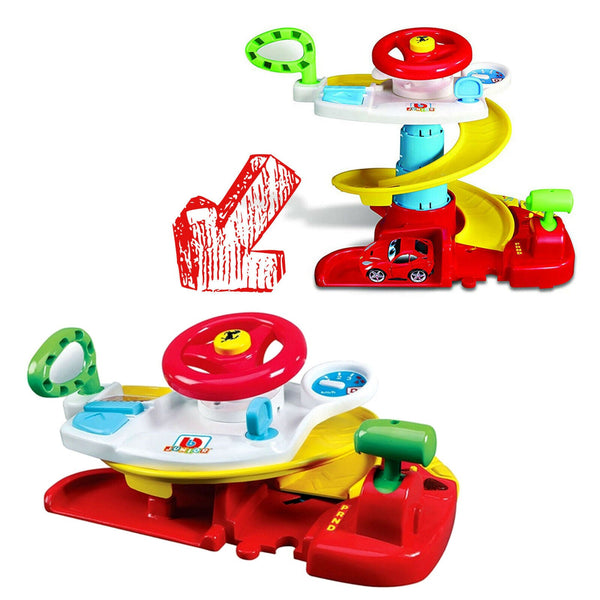 Bburago Junior Ferrari Dash 2 In 1 Driving Tower With Car Features Dimensions Imagination Play Set Toys