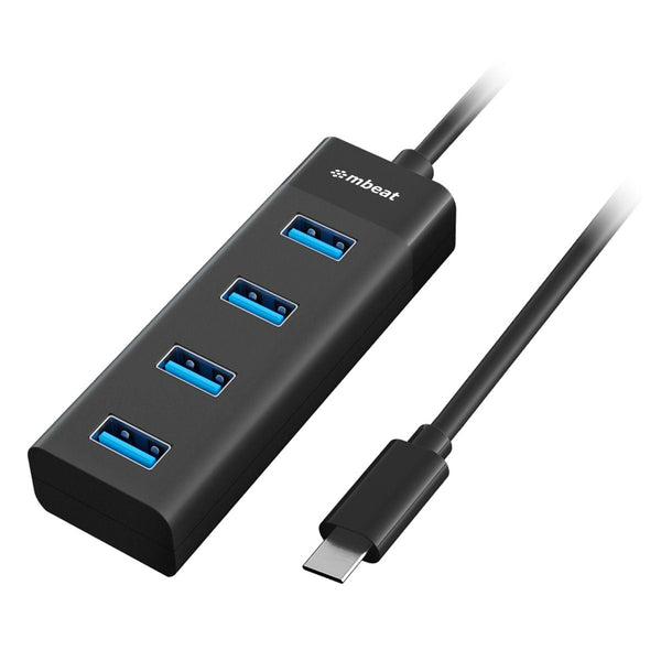 Mbeat Usb C To 4 Port 3.0 Hub Black Usb Cables Hubs & Adapters