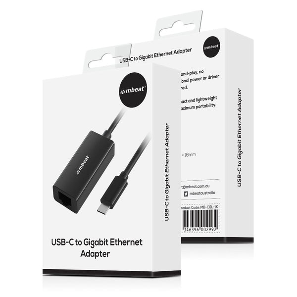 Mbeat Usb-C Gigabit Lan Ethernet Adapter Black