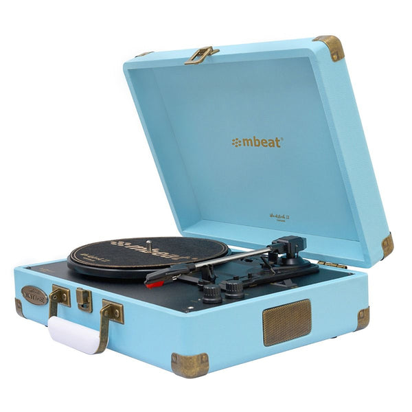Mbeat Woodstock Ii Sky Blue Retro Bluetooth (Tx/Rx) Turntable Turntables