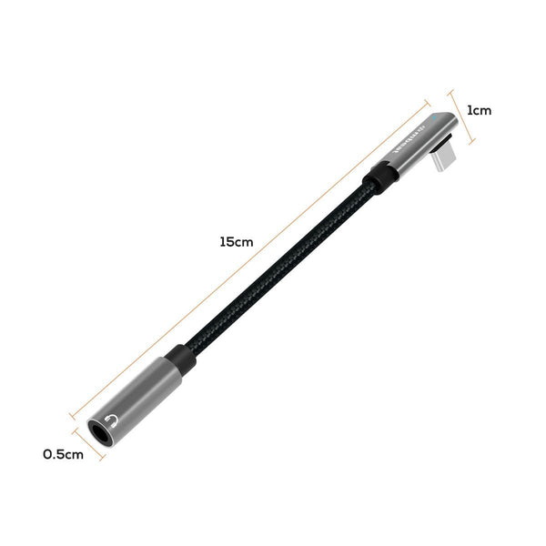 Mbeat Elite Usb C To 3.5 Audio Adapter Space Grey Audio Cables & Adapters