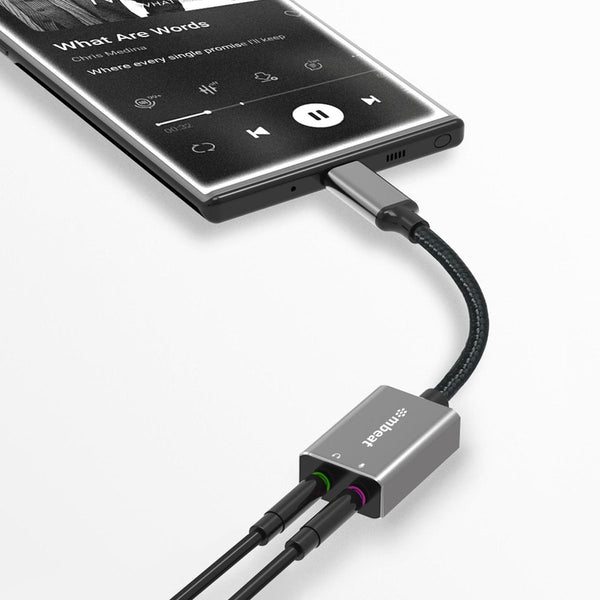 Mbeat Elite Usb-C To 3.5 Audio And Microphone Adapter Space Grey