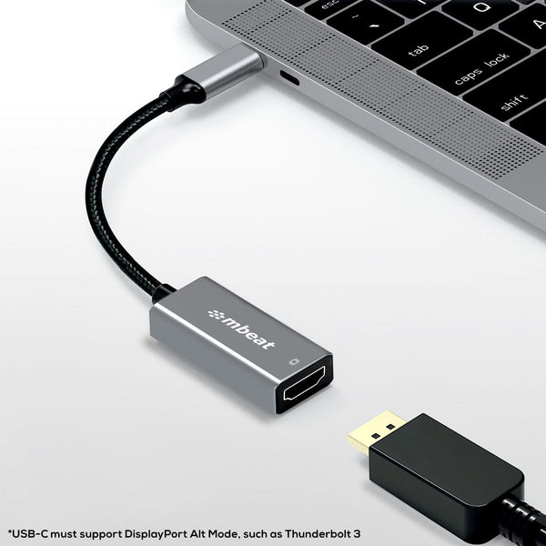 Mbeat Elite Usb C To Hdmi Adapter Space Grey Monitor/Av Cables & Adapters