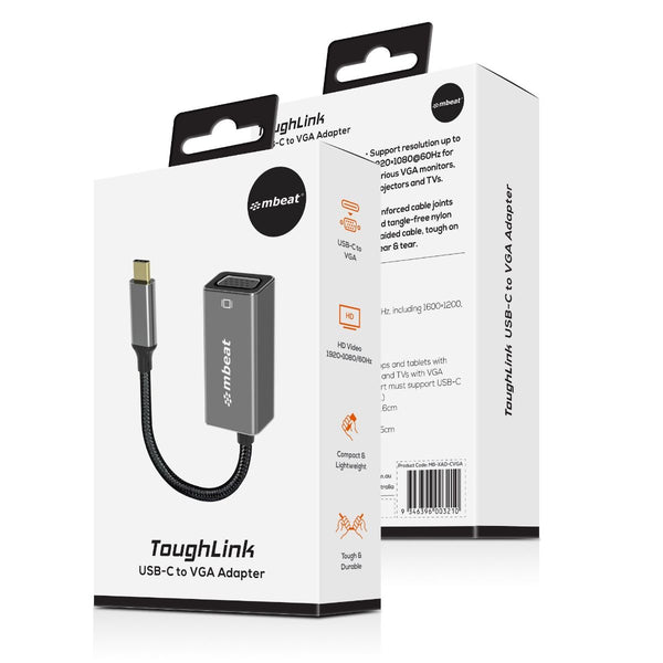 Mbeat Elite Usb C To Vga Adapter Space Grey Monitor/Av Cables & Adapters