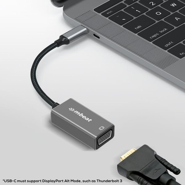 Mbeat Elite Usb C To Vga Adapter Space Grey Monitor/Av Cables & Adapters