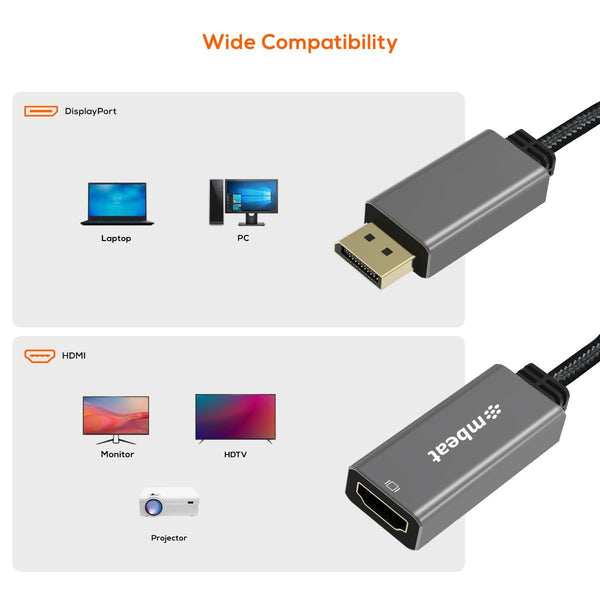 Mbeat Elite Display Port To Hdmi Adapter Space Grey Monitor/Av Cables & Adapters