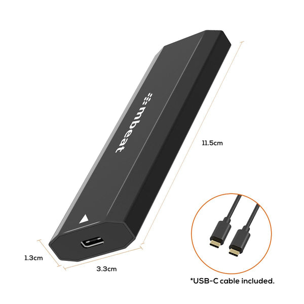 Mbeat Elite Usb C To M.2 Ssd Enclosure (M Key B+M Key) Matte Black Usb Cables Hubs & Adapters