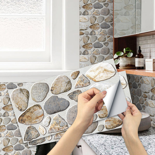 Waterproof Tiles Stone Wallpaper Stickers Bathroom Kitchen Lion