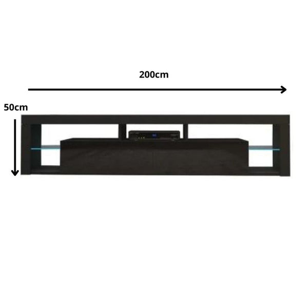 Modern Tv Cabinet Living Room Furniture 200Cm Black Tv Stands & Entertainment Units