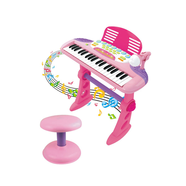 Children's Electronic Keyboard With Stand (Pink) Musical Instrument Toy Electronic Keyboards