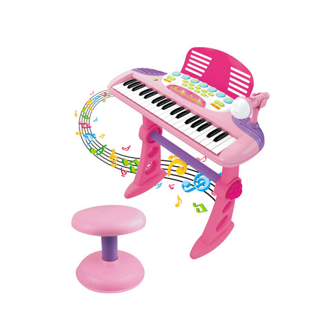 Children's Electronic Keyboard With Stand (Pink) Musical Instrument Toy
