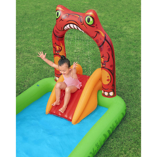 190L Jurassic Splash Water Play Centre, Bright Dinosaur Theme With Slide Inflatable & Kid Pools