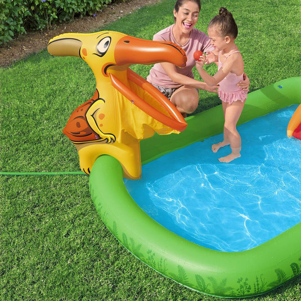 190L Jurassic Splash Water Play Centre, Bright Dinosaur Theme With Slide Inflatable & Kid Pools