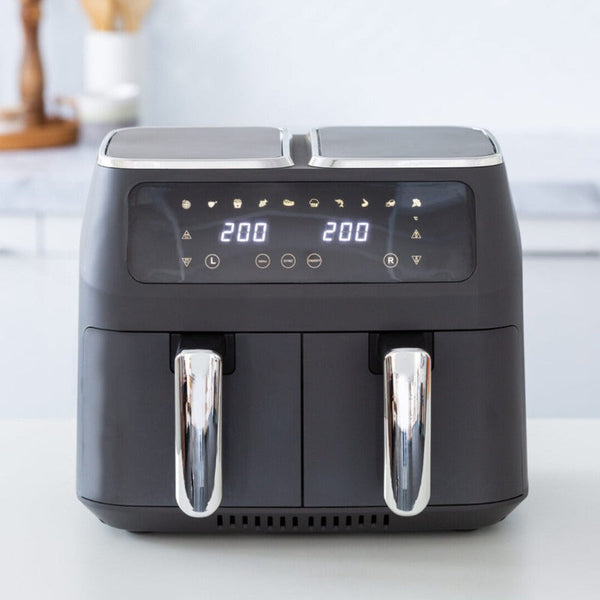 8L Dual Zone Digital Air Fryer With 200C, 10 Cooking Programs