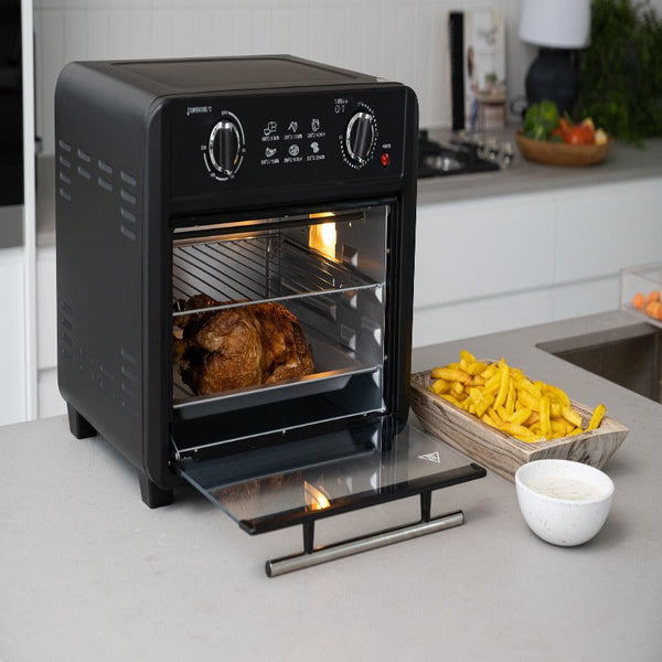23L Air Fryer Oven (Black) + Accessories To Bake & Cook